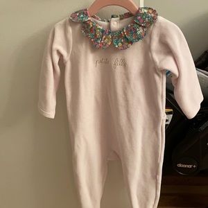 Jacadi pink velvet pyjama